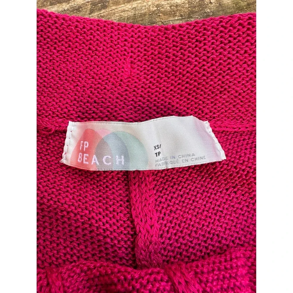 Unavailable - Free People FP Beach Magenta Pink Knit Joggers Linen Blend Pants - Picture 2 of 4